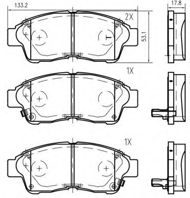 set placute frana,frana disc