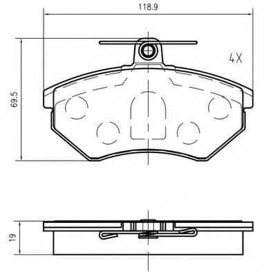 set placute frana,frana disc