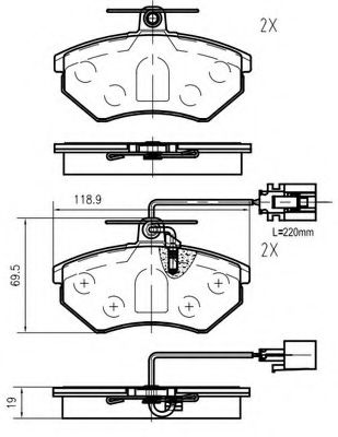 set placute frana,frana disc