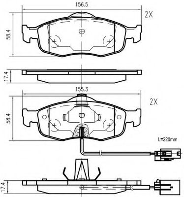 set placute frana,frana disc