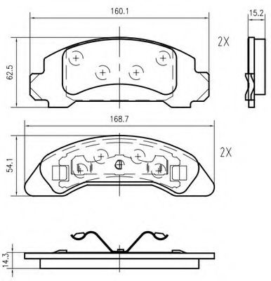 set placute frana,frana disc