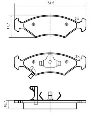 set placute frana,frana disc