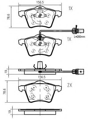 set placute frana,frana disc