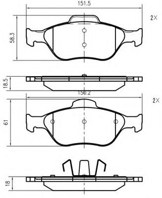 set placute frana,frana disc