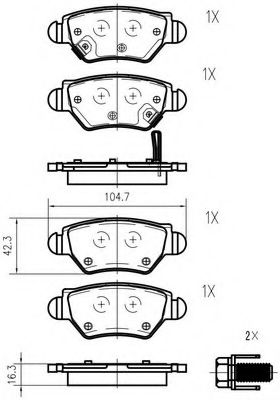 set placute frana,frana disc