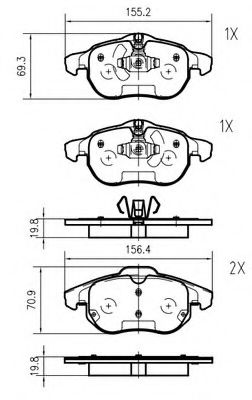 set placute frana,frana disc