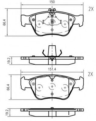 set placute frana,frana disc