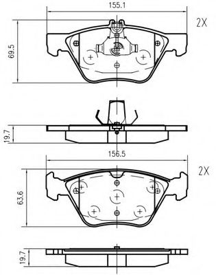 set placute frana,frana disc