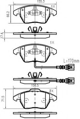 set placute frana,frana disc