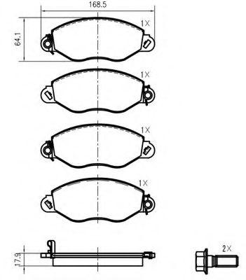 set placute frana,frana disc