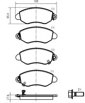 set placute frana,frana disc