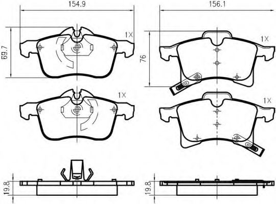 set placute frana,frana disc