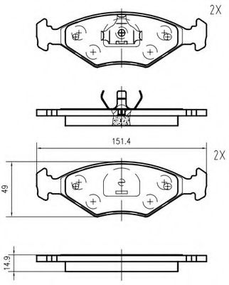 set placute frana,frana disc