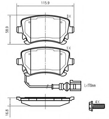 set placute frana,frana disc