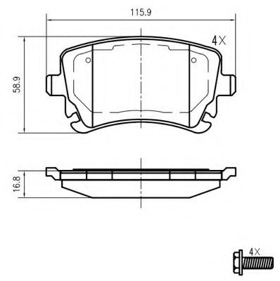 set placute frana,frana disc