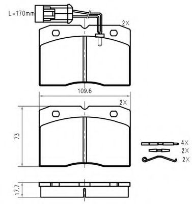 set placute frana,frana disc