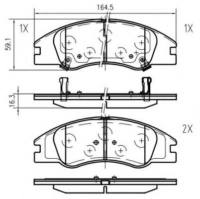 set placute frana,frana disc