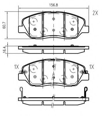 set placute frana,frana disc