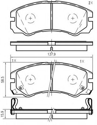 set placute frana,frana disc