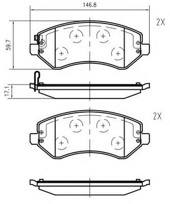 set placute frana,frana disc