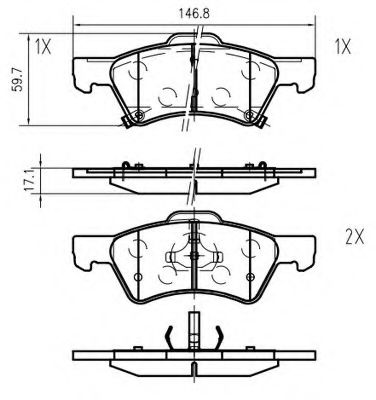 set placute frana,frana disc