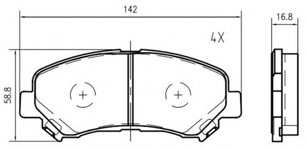 set placute frana,frana disc