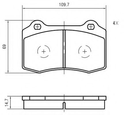 set placute frana,frana disc