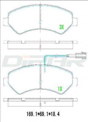 set placute frana,frana disc