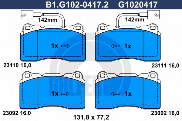 set placute frana,frana disc