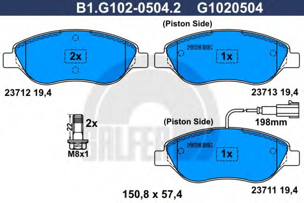 set placute frana,frana disc