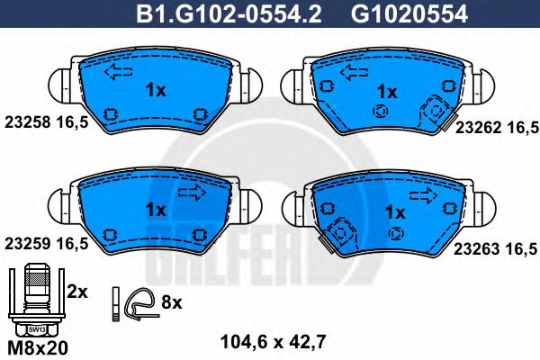 set placute frana,frana disc