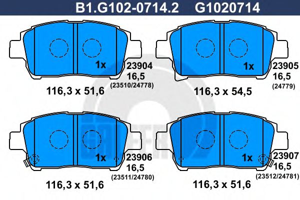 set placute frana,frana disc