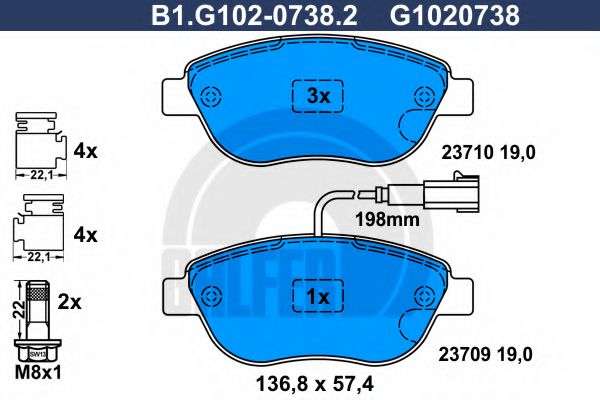 set placute frana,frana disc