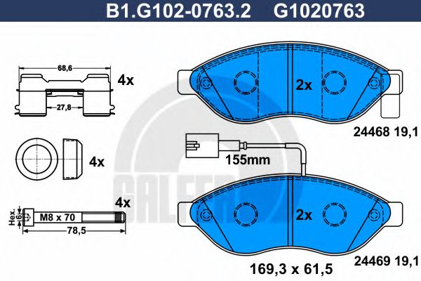 set placute frana,frana disc