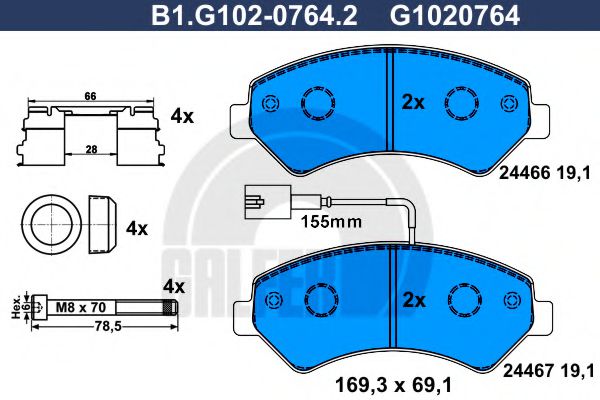 set placute frana,frana disc