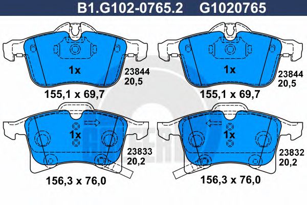 set placute frana,frana disc