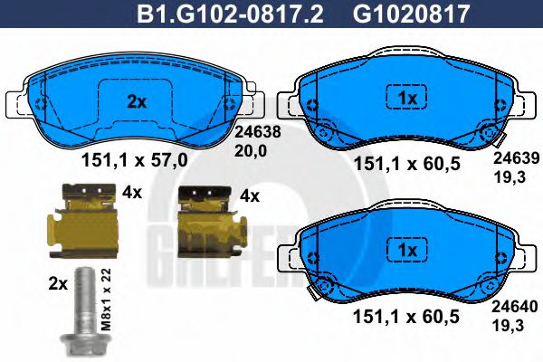 set placute frana,frana disc