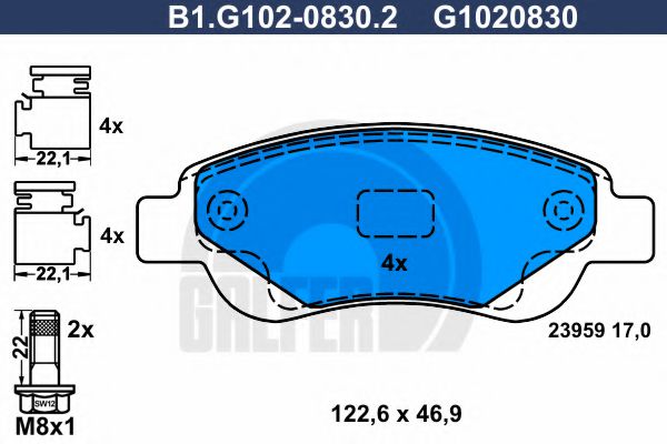 set placute frana,frana disc