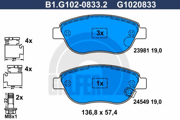 set placute frana,frana disc