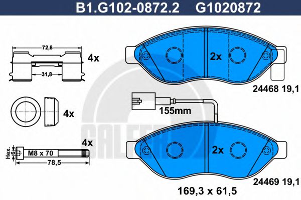 set placute frana,frana disc