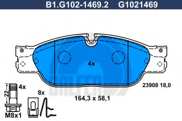 set placute frana,frana disc