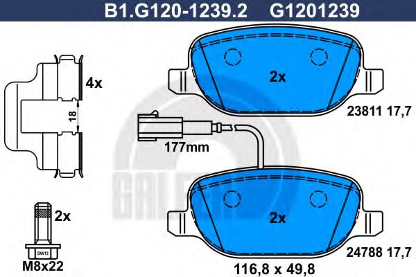 set placute frana,frana disc