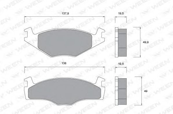 set placute frana,frana disc