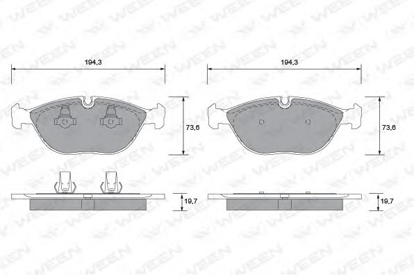 set placute frana,frana disc