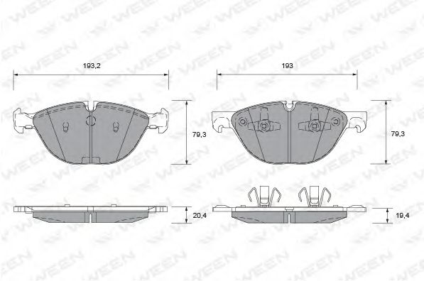 set placute frana,frana disc