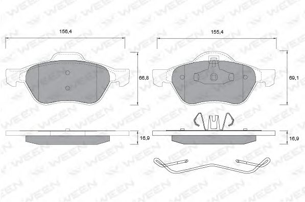 set placute frana,frana disc