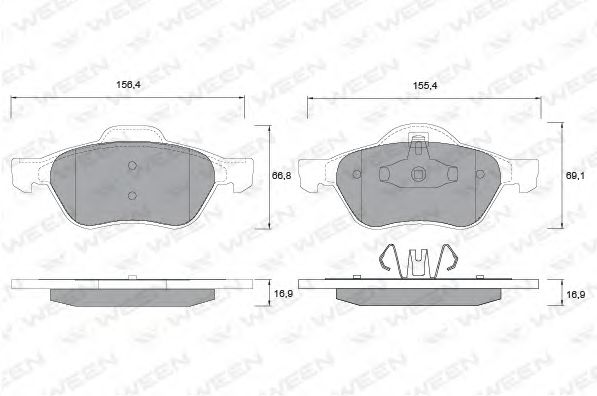 set placute frana,frana disc