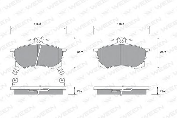 set placute frana,frana disc