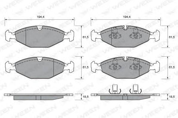 set placute frana,frana disc