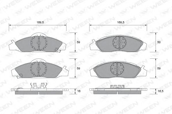 set placute frana,frana disc